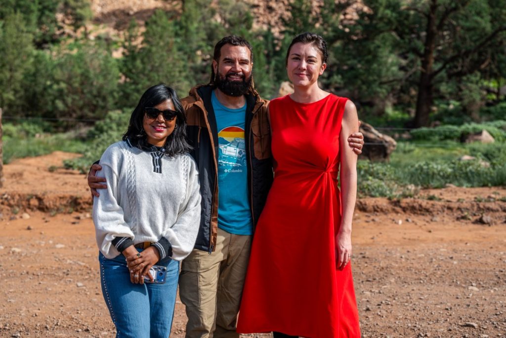 Nahid (right) with John (middle) and Alice Tamang (right), Australia Awards – South Asia & Mongolia’s Indigenous Engagement Adviser.